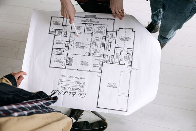 Development plans spread across a table